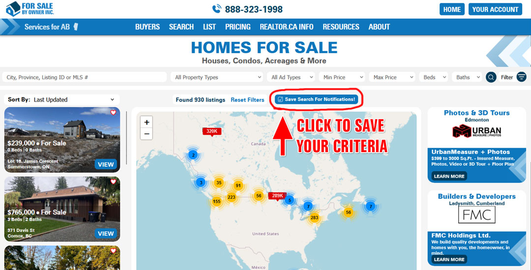 Screenshot of Save Search Button