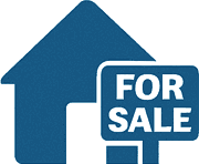 House icon with For Sale sign