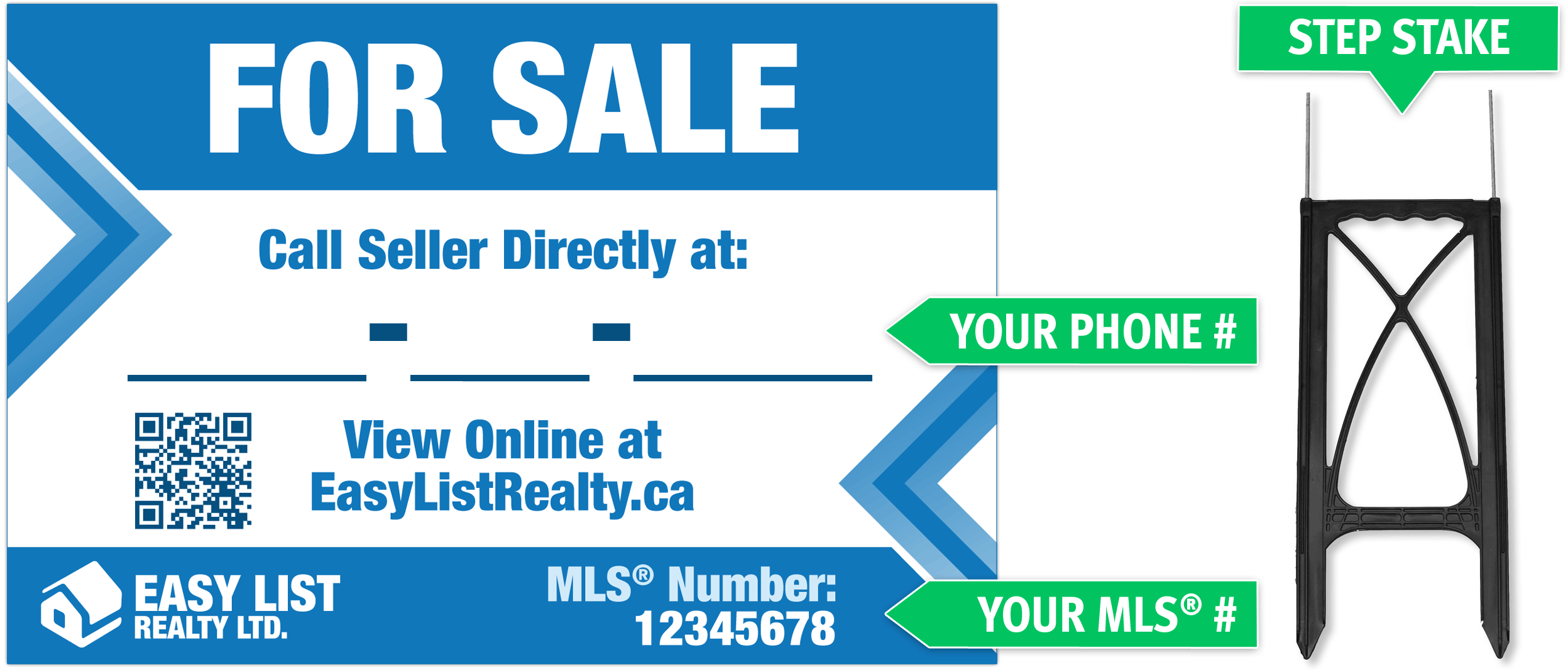 Main Lawn Sign with Step Stake