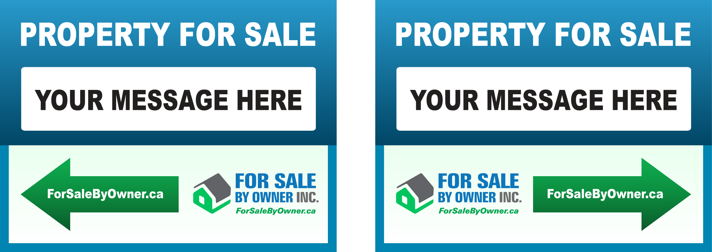 FSBO Directional Lawn Signs with Custom Message