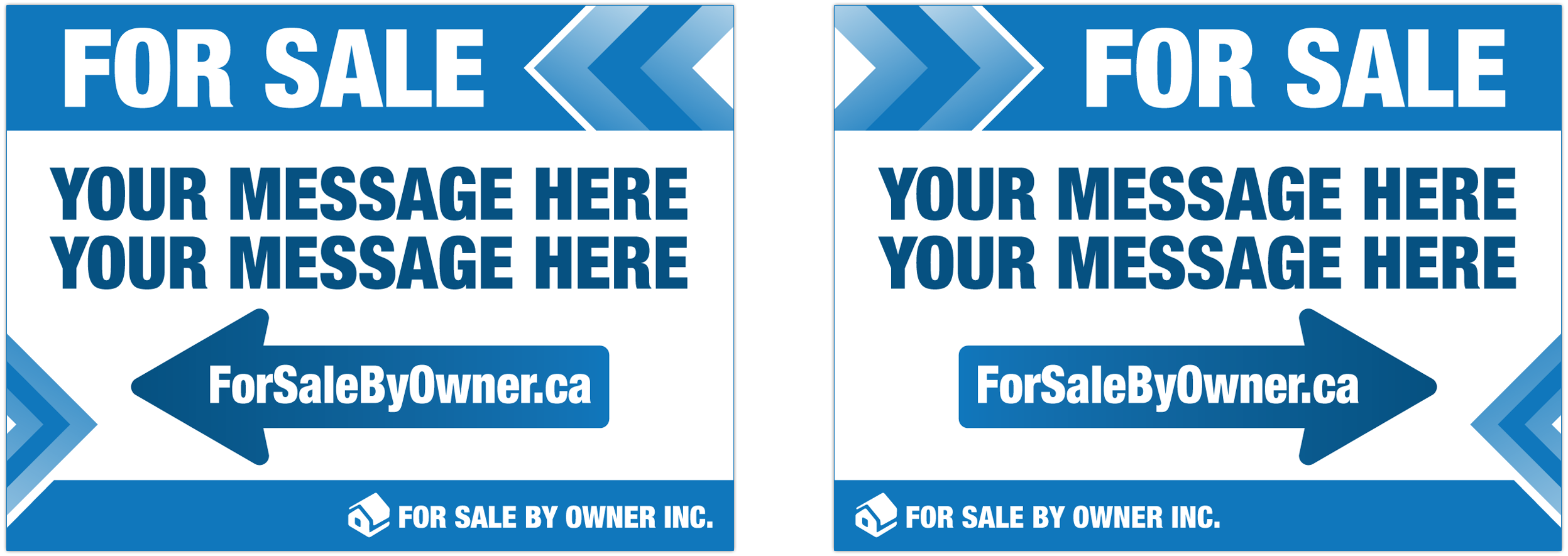 FSBO Directional Lawn Signs with Custom Message