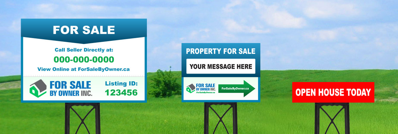 Main lawn sign, directional sign, & call-to-action sign