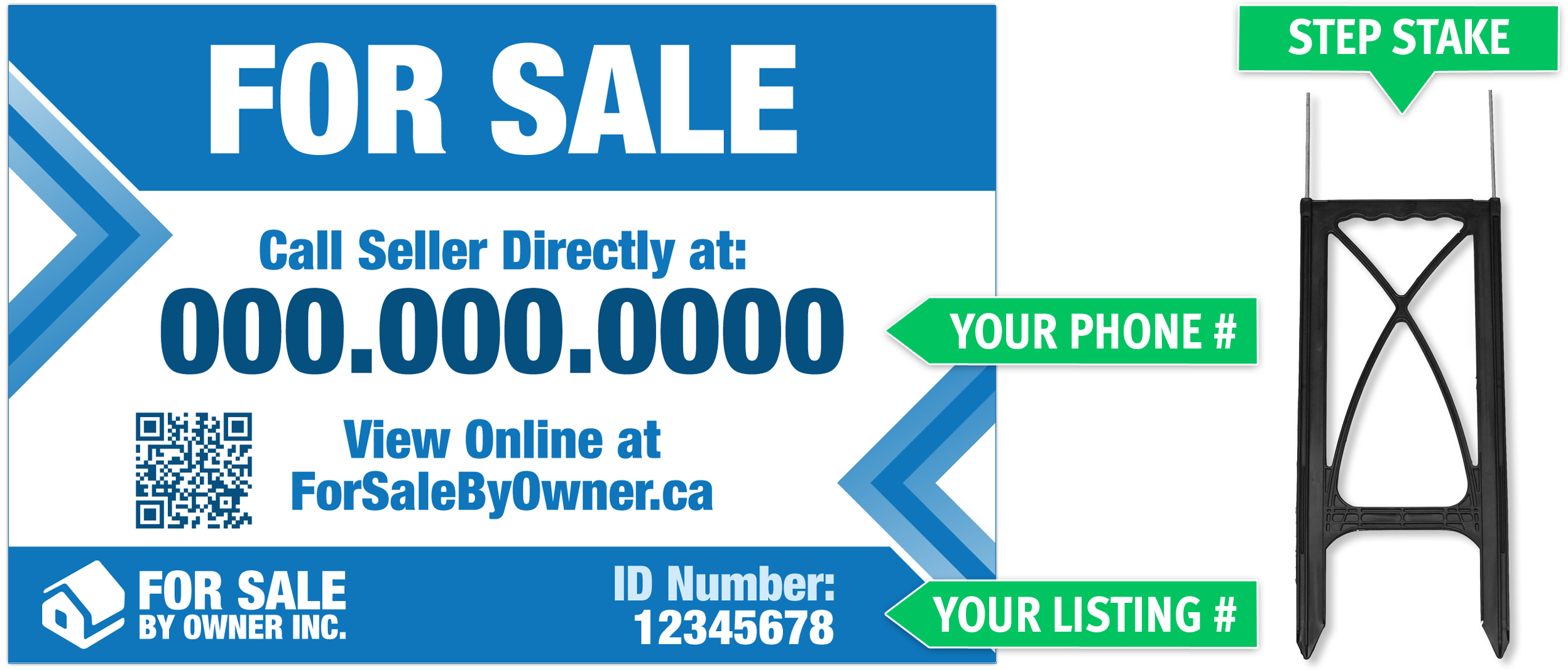 Breakdown of Main Lawn Sign with Step Stake