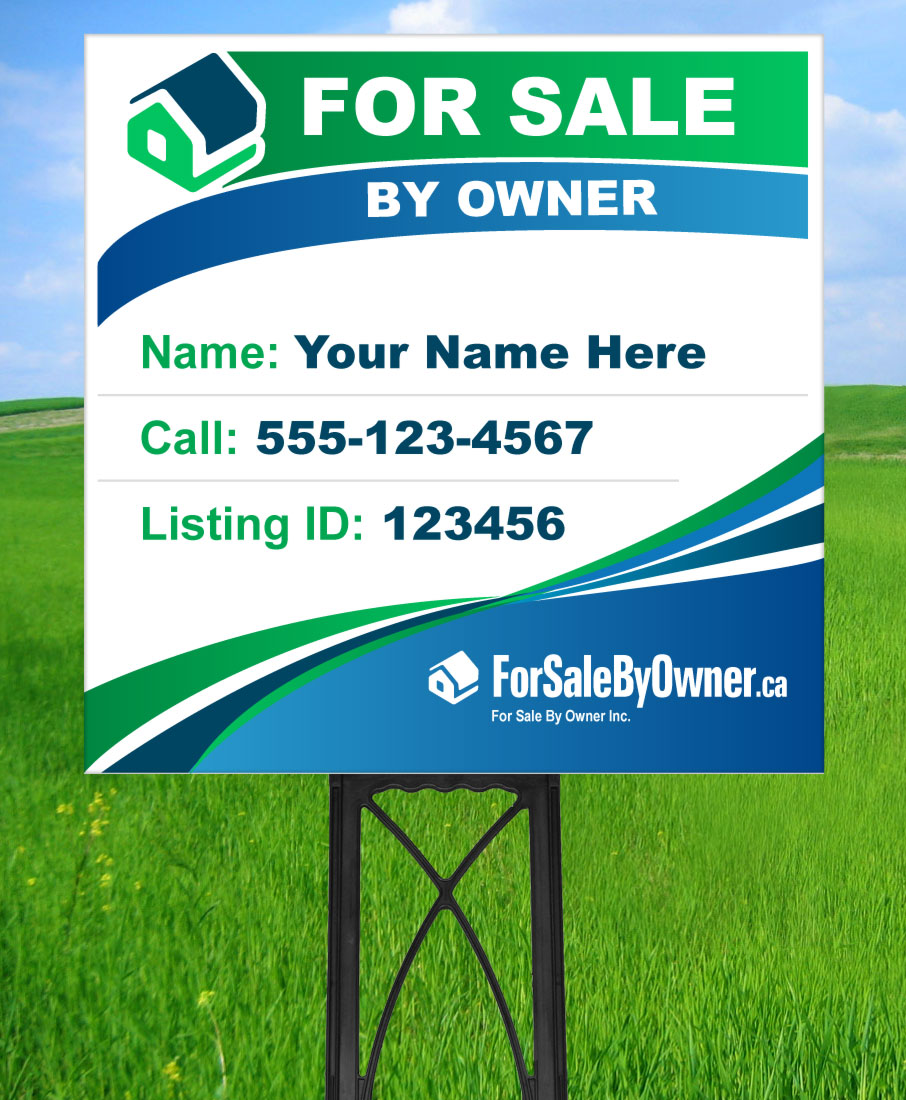 Lawn sign on plastic step stake