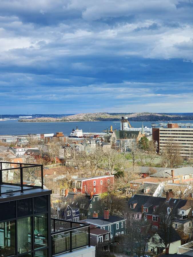 View of the Halifax Harbor and Cityscape.