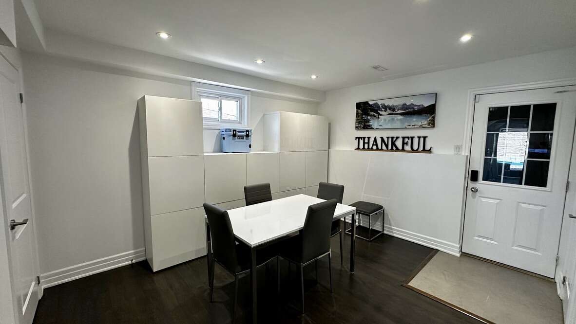 Above-grade entrance from garage.