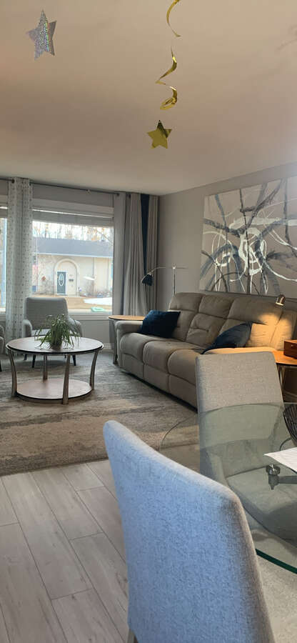 bright living room space