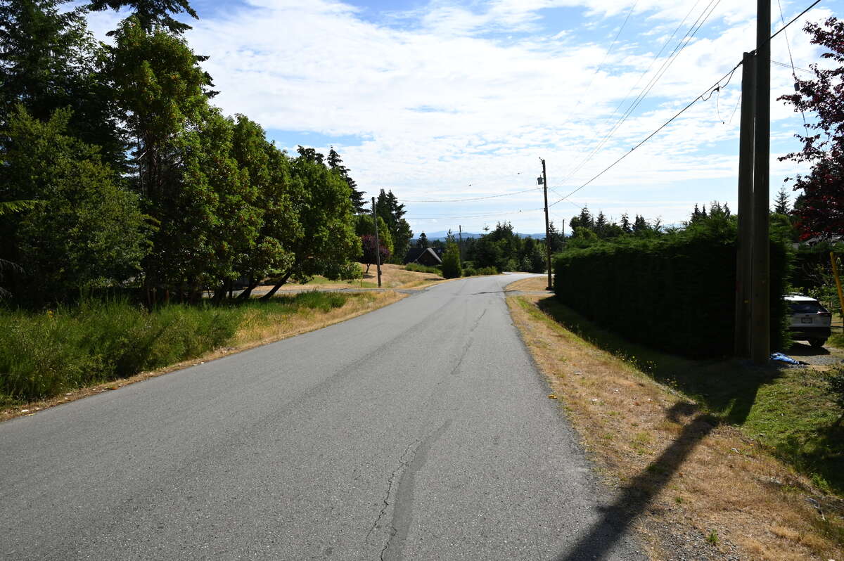 Looking east on Courtney Way toward Mt. Baker