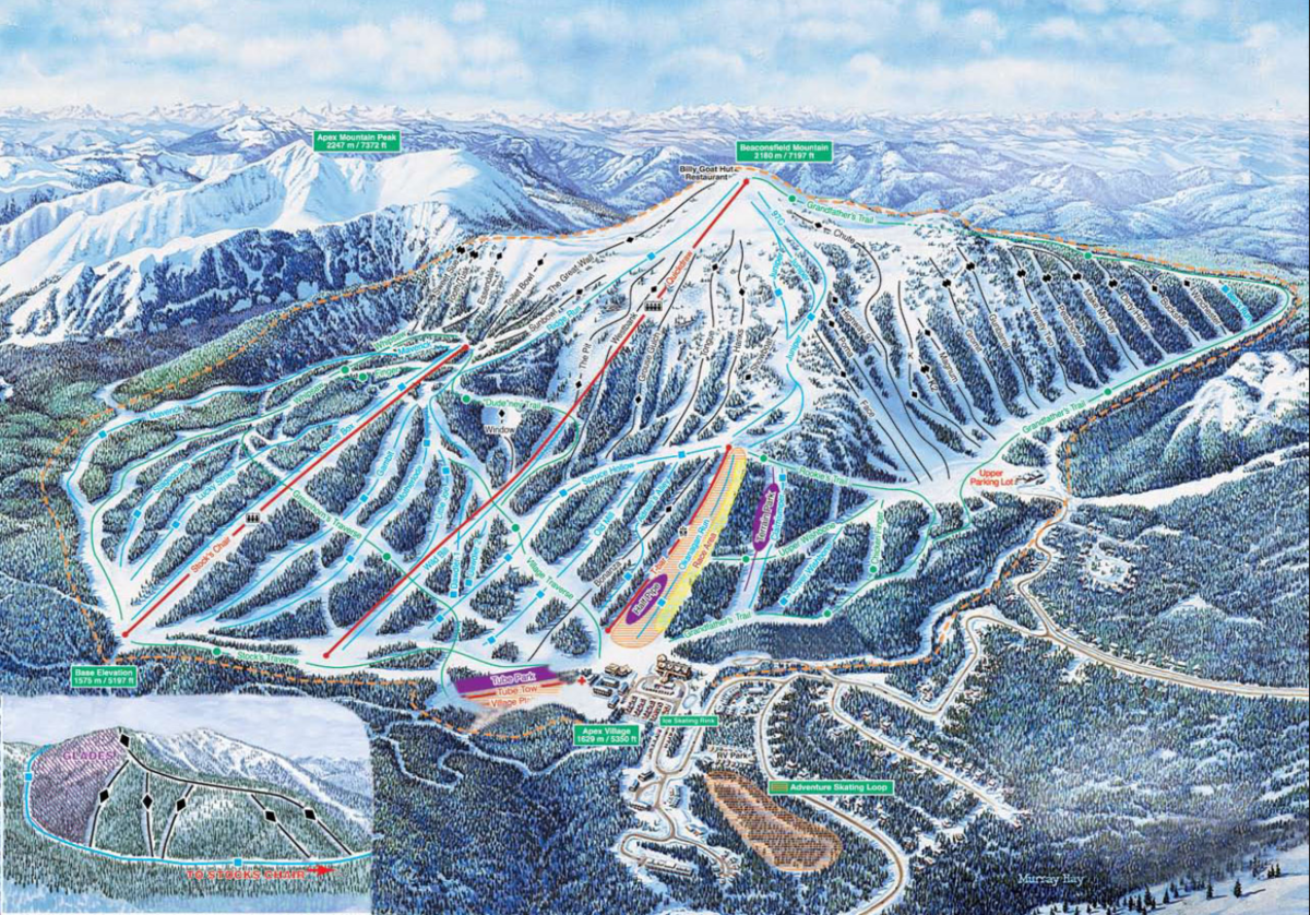 Apex Mountain Trail Map.
