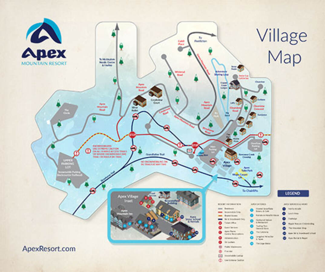 Apex Mountain Village Map.