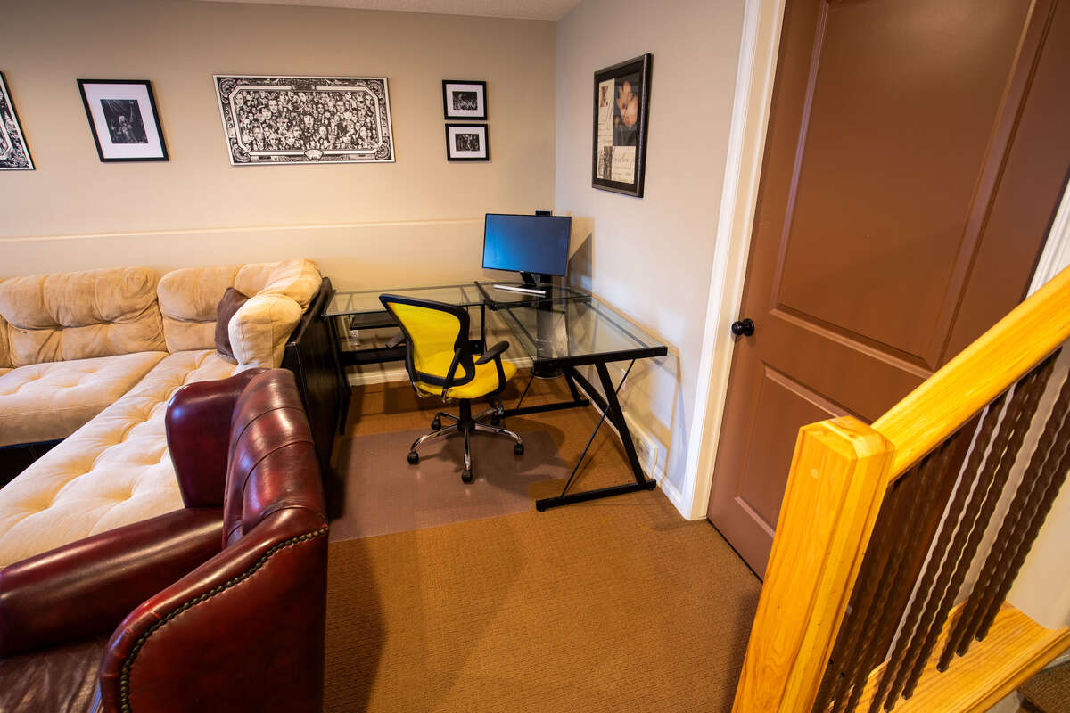 Additional flex area utilized as a home office workspace