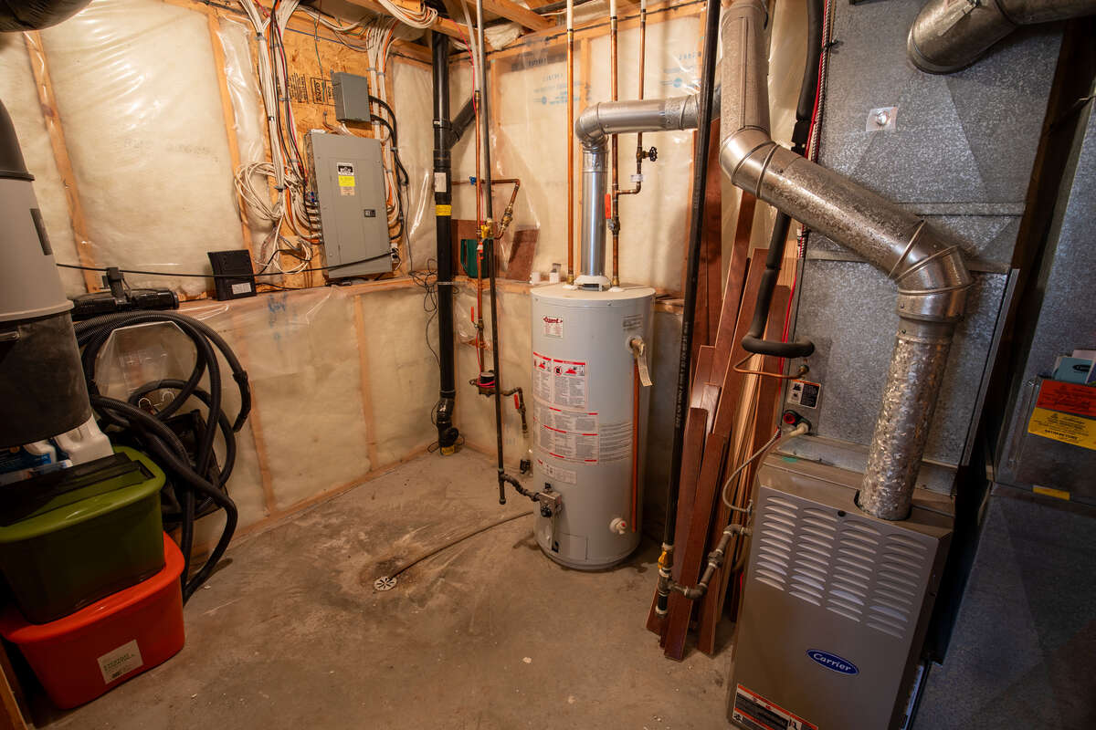 Furnace, water heater, power box and central vacuum.