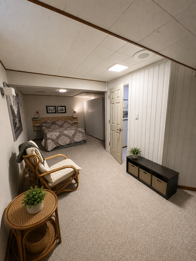 Bedroom in basement - large with good size windows