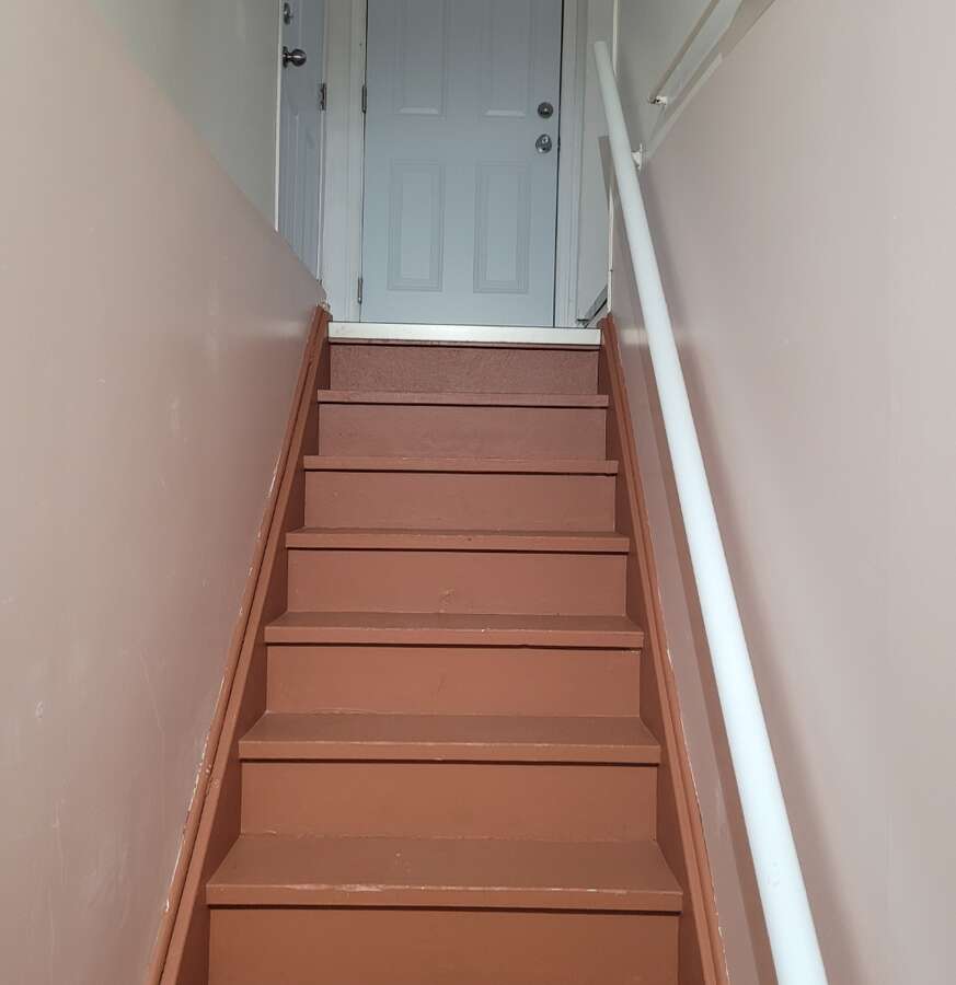 Separate side entrance to basement apartment