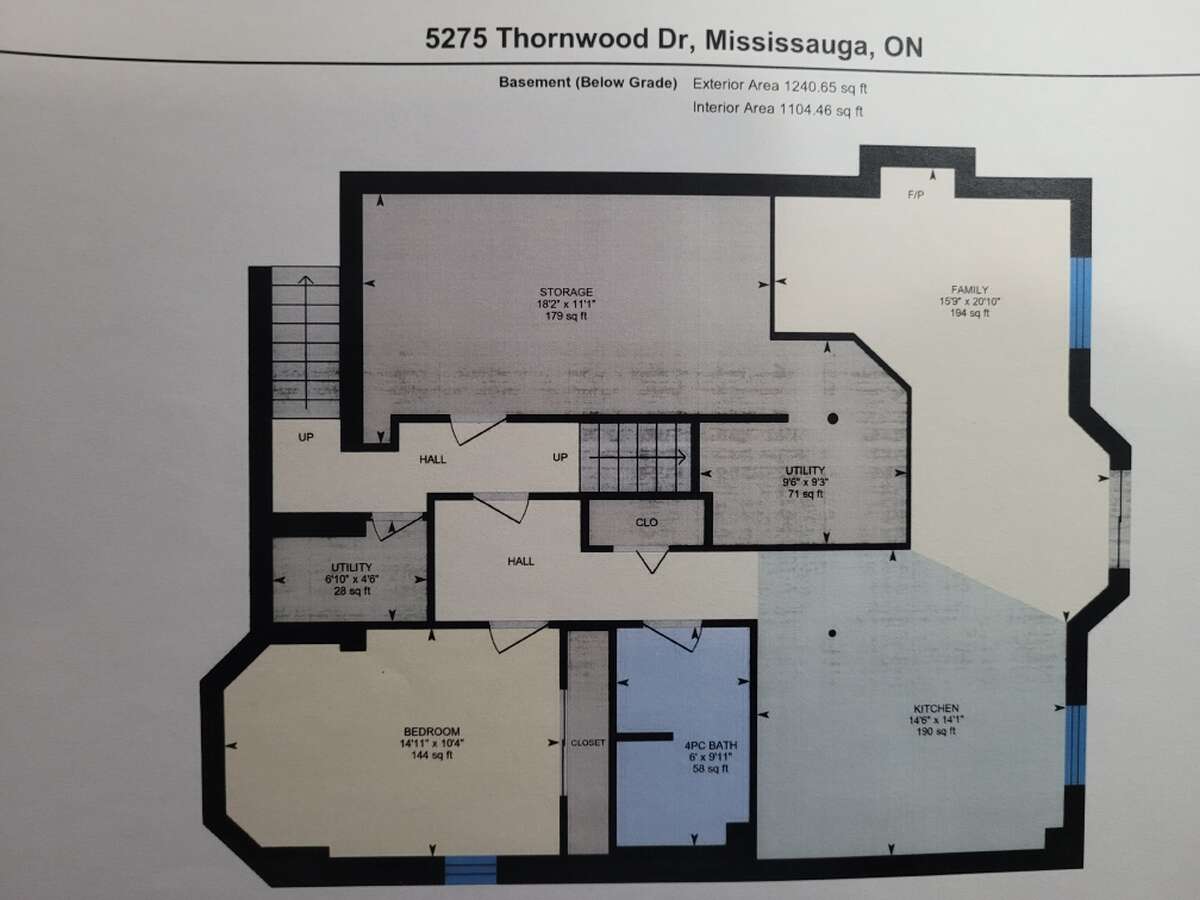 Basement drawing with dimensions