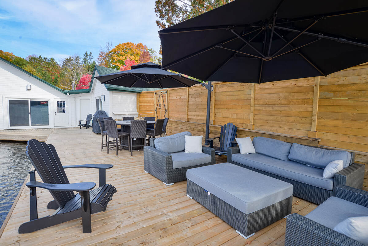 Shoreline Deck Sitting and Dining Area
