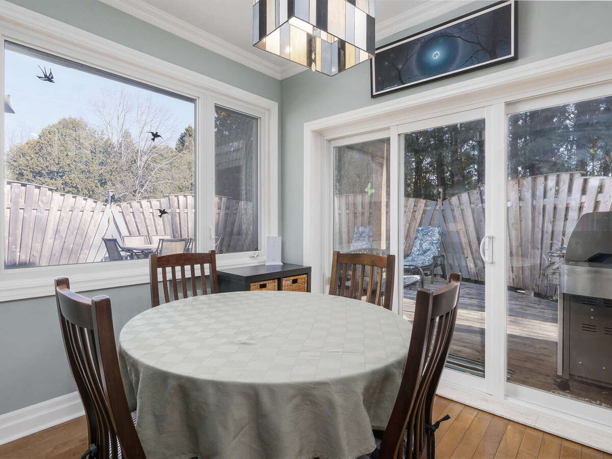 Natural light for the chef's table in the kitchen, perfect for casual meals with views of the deck.