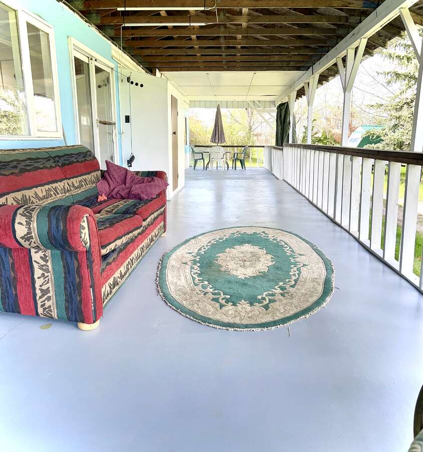 Large deck facing westwards.