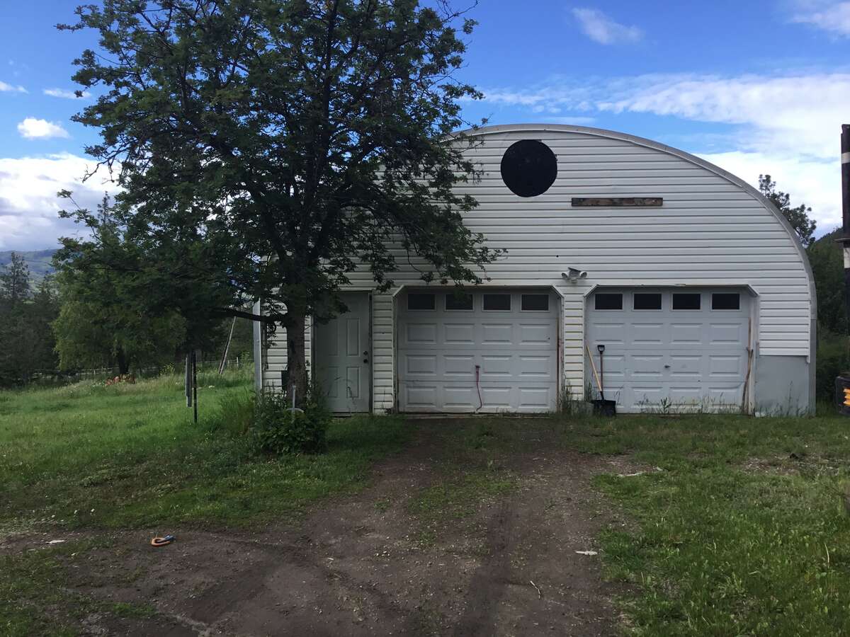 Automated garage entrance. Two eight by seven foot and a man door.