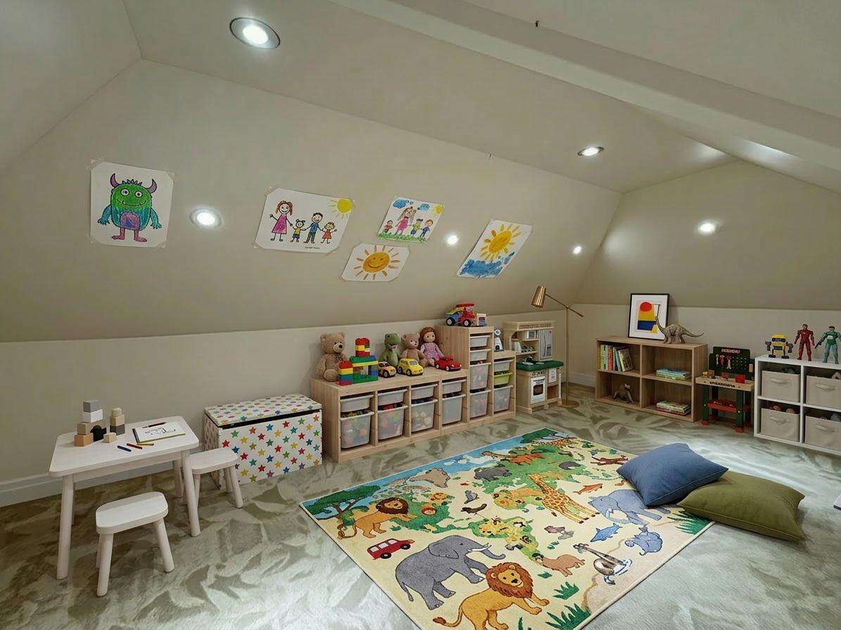 Finished Attic w/ Virtual Staging