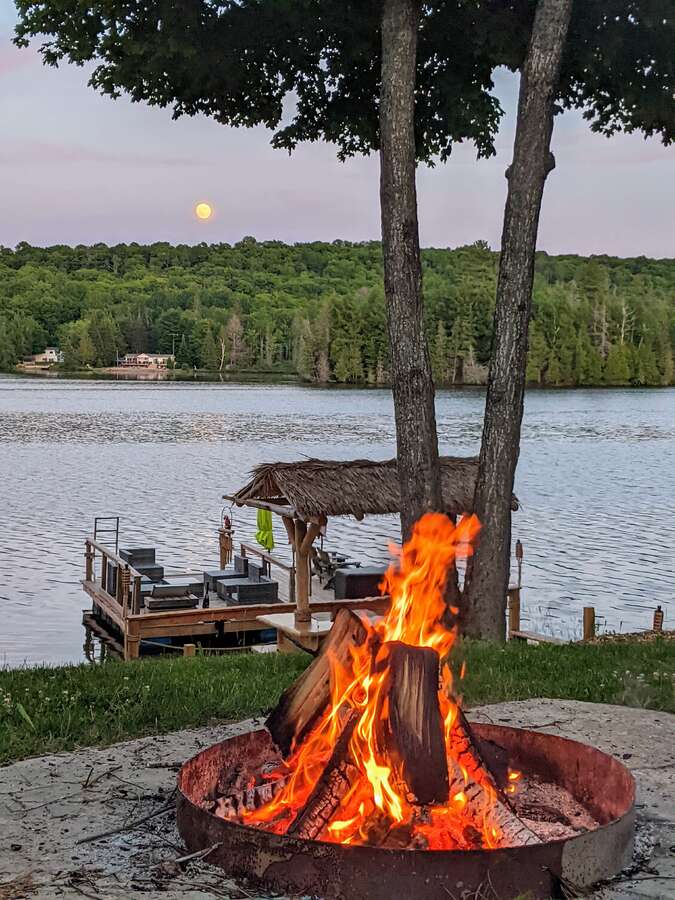 Firepit and Moon Rise