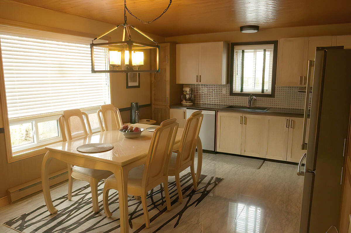 Kitchen from top of stairs