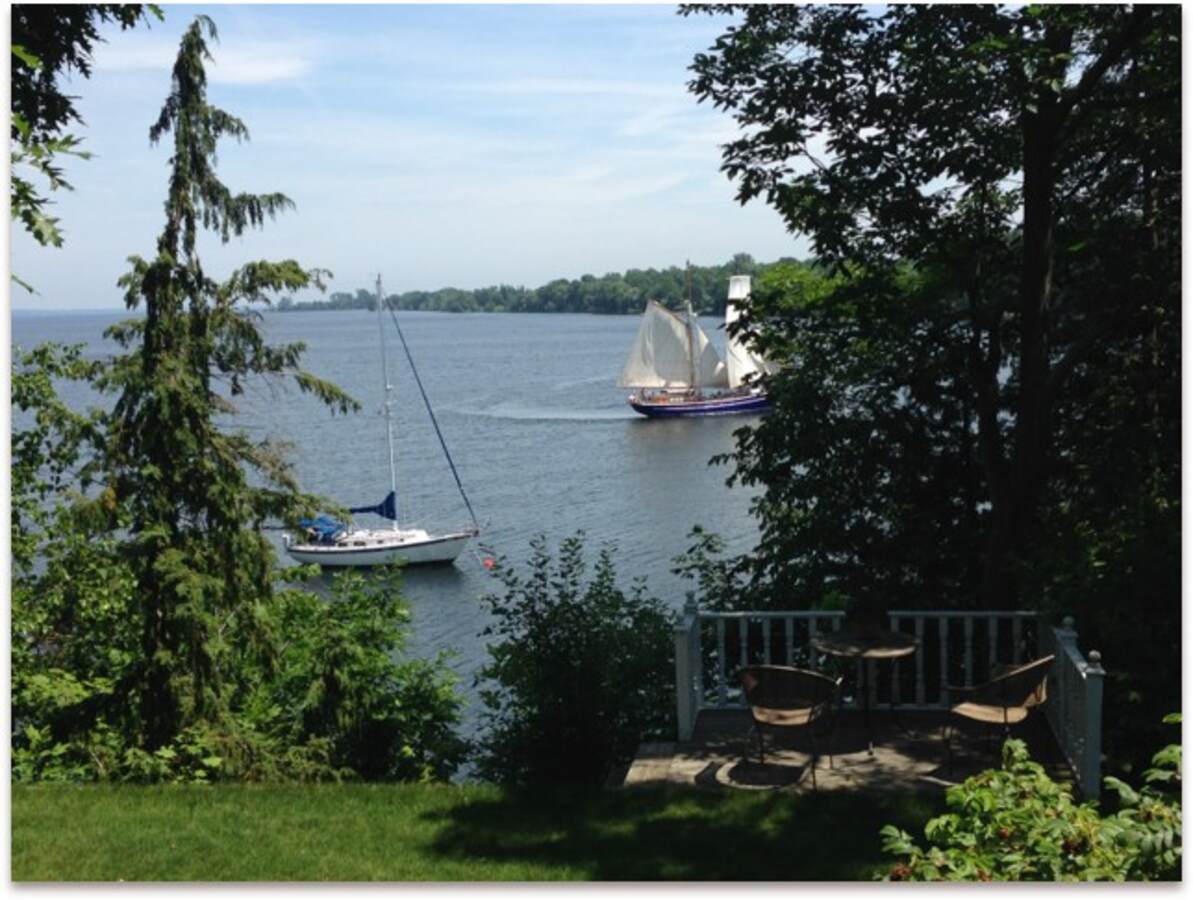 Boats in the backyard & house owners mooring