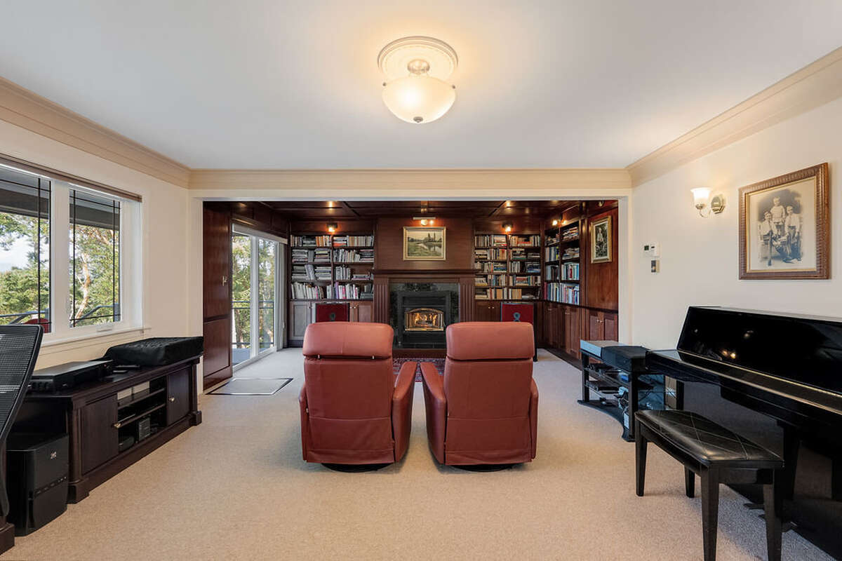 Study/library/music room via French doors from the sun room (could be a large 4th bedroom or suite