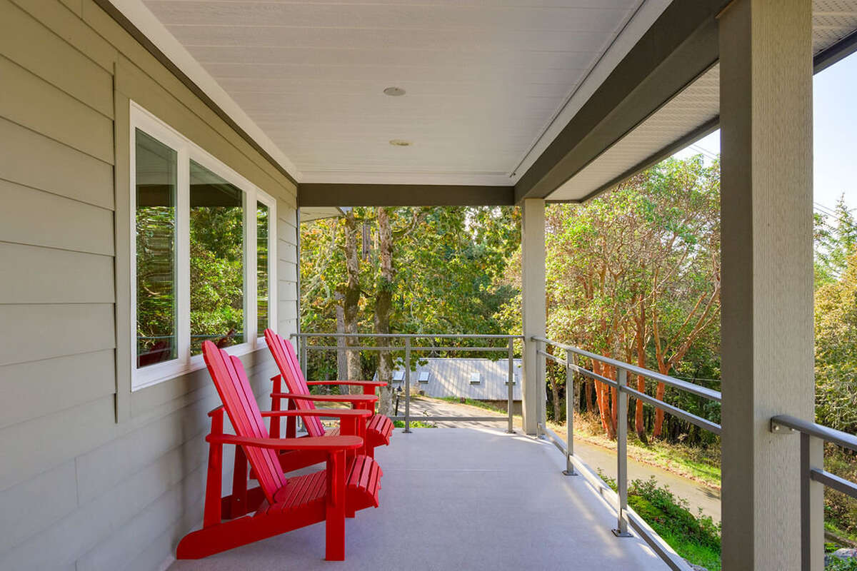 Covered verandah outside the study - may be enclosed as a screened porch in the summer