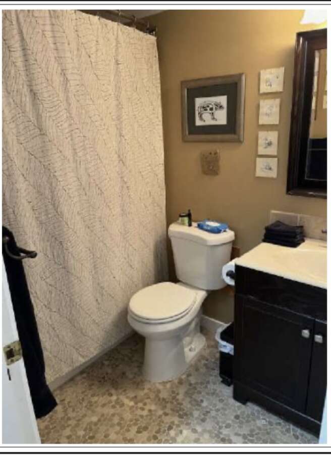 bathroom downstairs w/heated tile floor