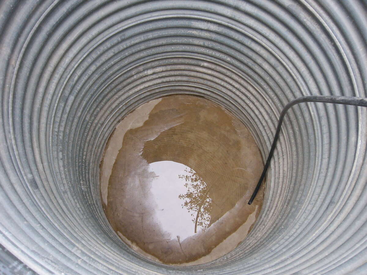 empty, cleaned out cistern.