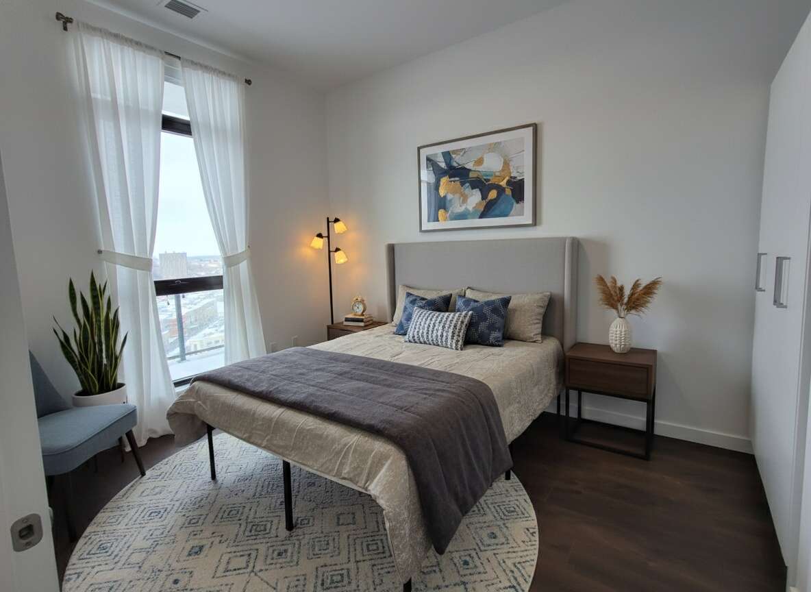 Bedroom with 2 closets