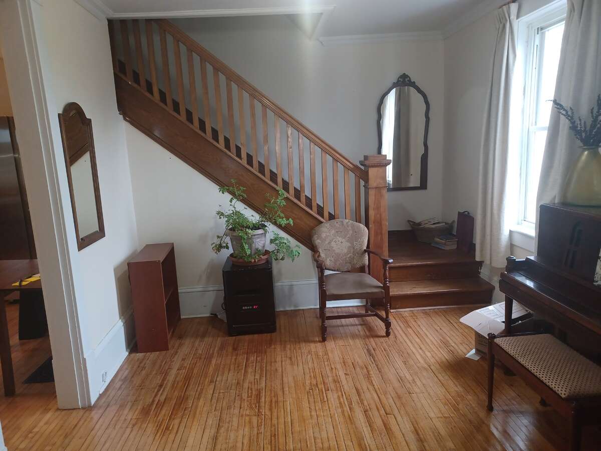 Living room with piano