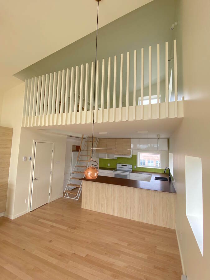 Looking up at the loft.