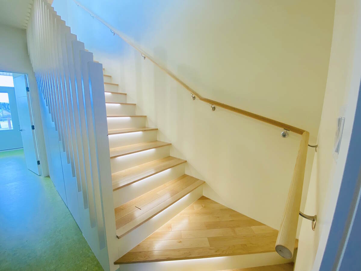 Stairs are beautifully lit.