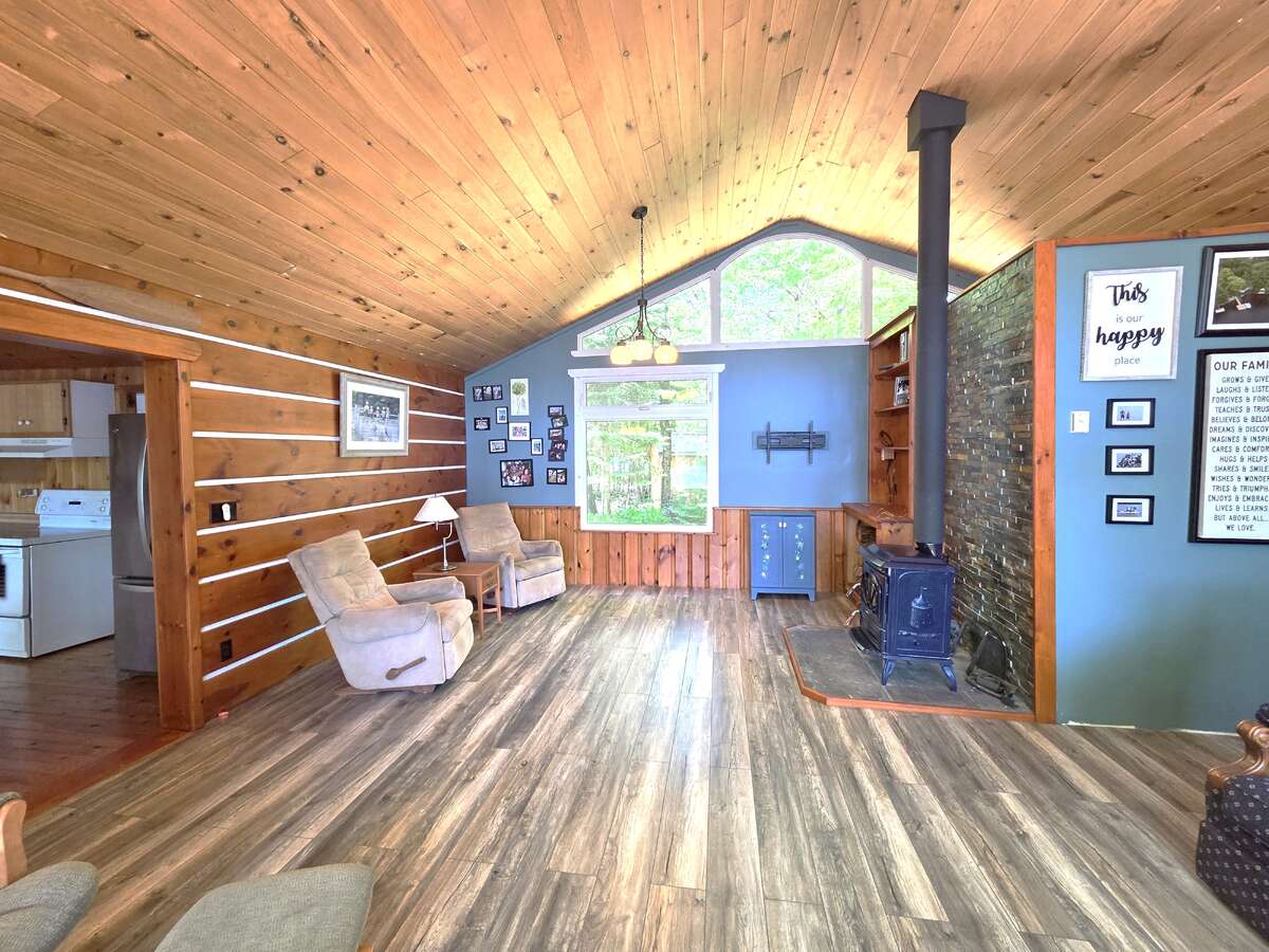 Living room with wood stove