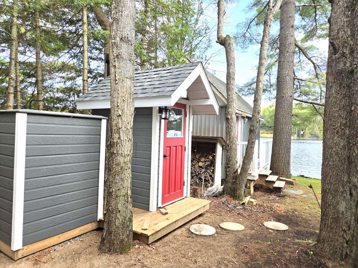 Outhouse and outdoor shower