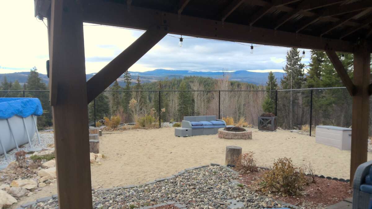 Gazebo and sandy fire pit