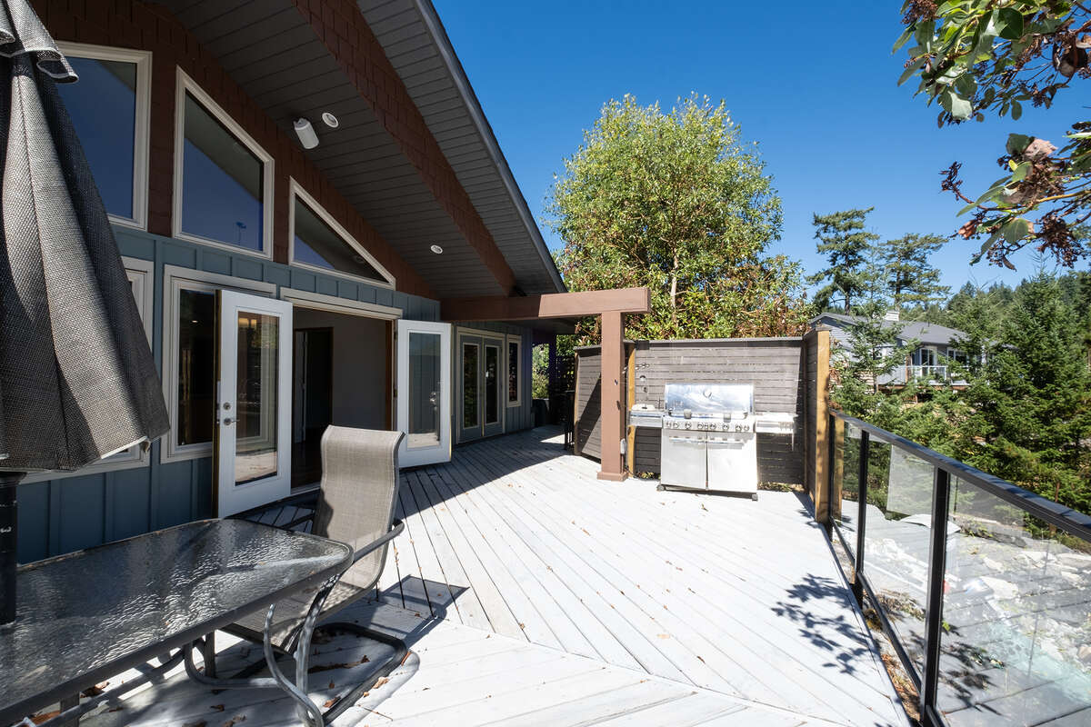 Back deck with terrace doors from Dining room