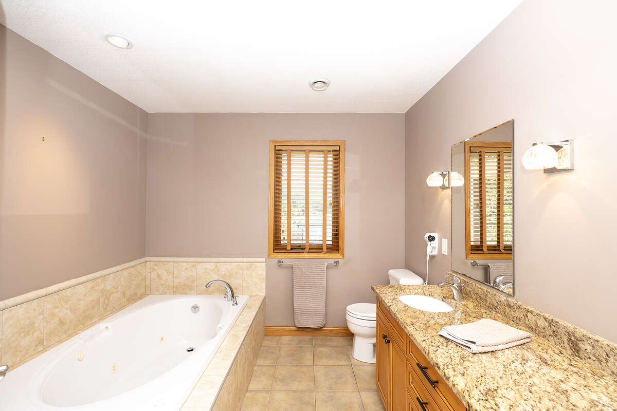 Master Ensuite with jacuzzi tub, separate shower and steam shower.