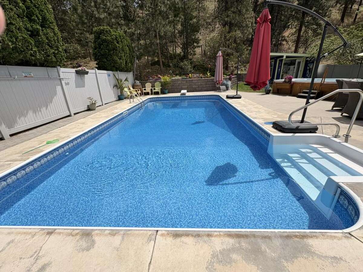 Beautiful heated saltwater pool with new pool heater and new liner this year!