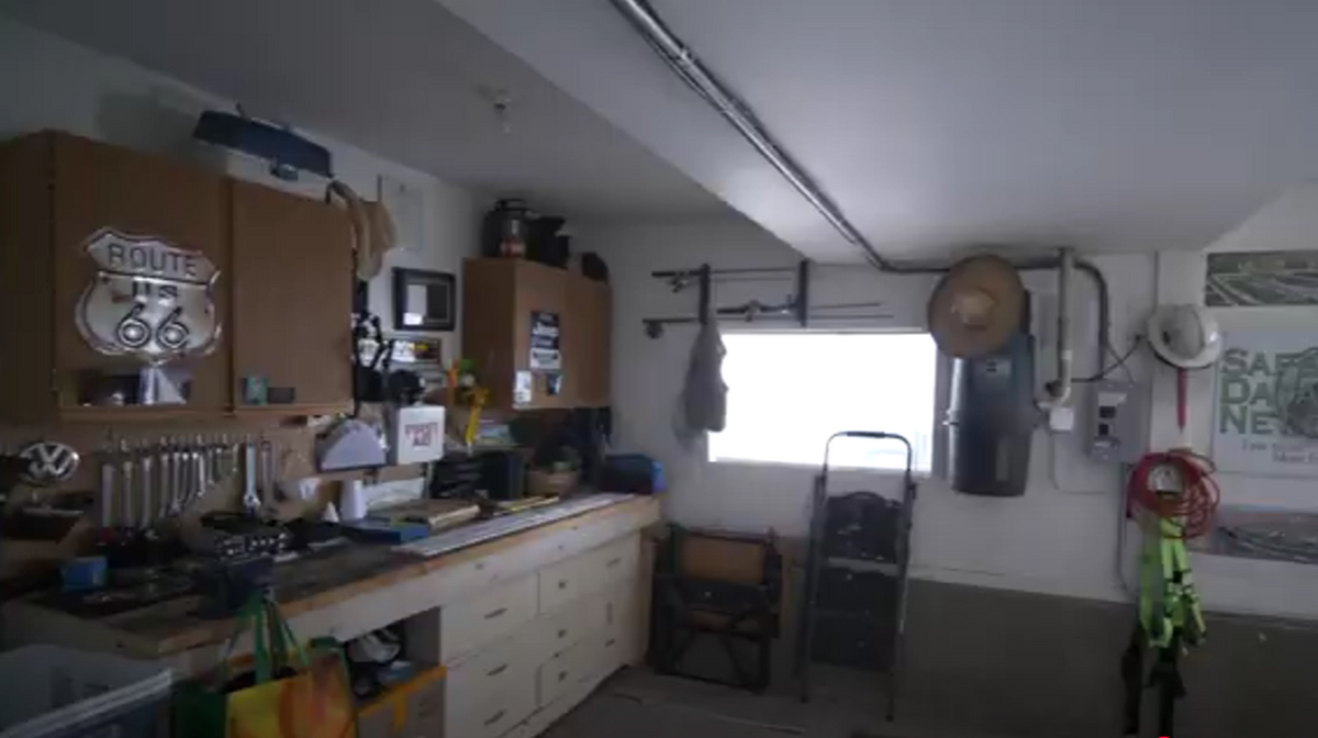 Garage with tool area