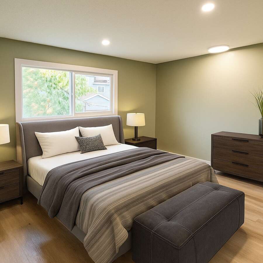 Master Bedroom staged with AI