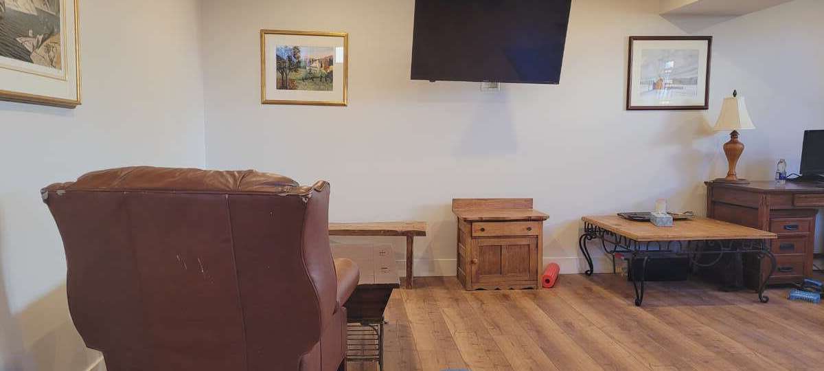 with beautiful plank flooring