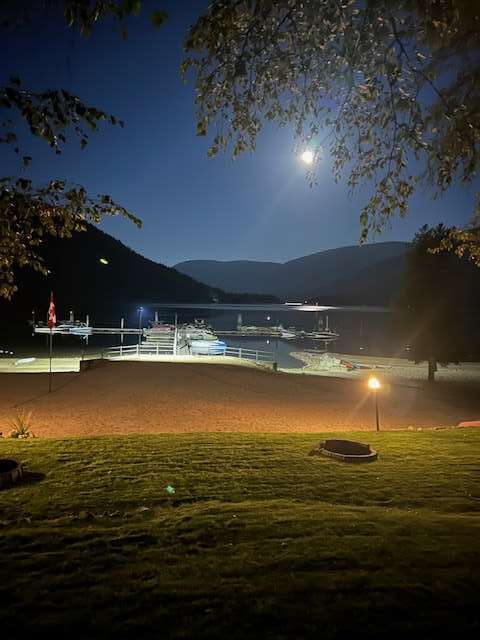 Night view with old dock