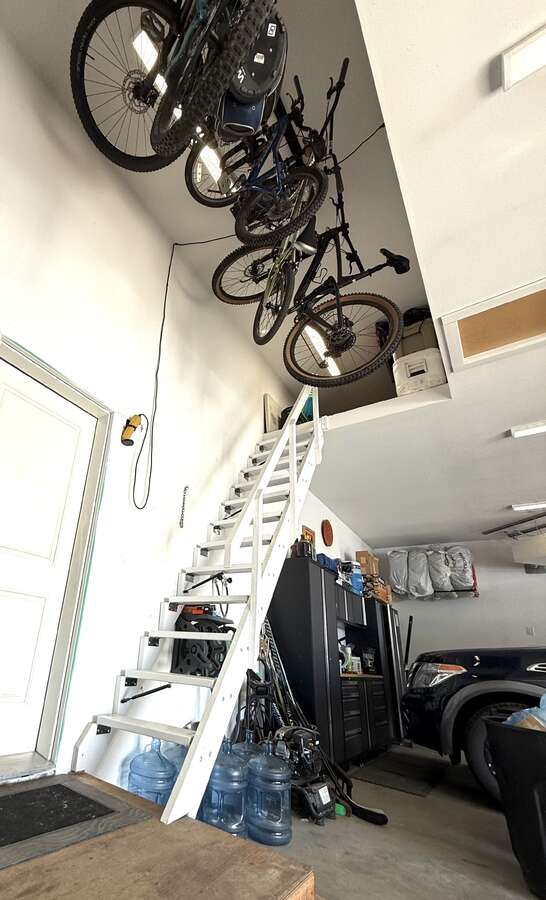 smart storage solution. folding stairs for easy access.