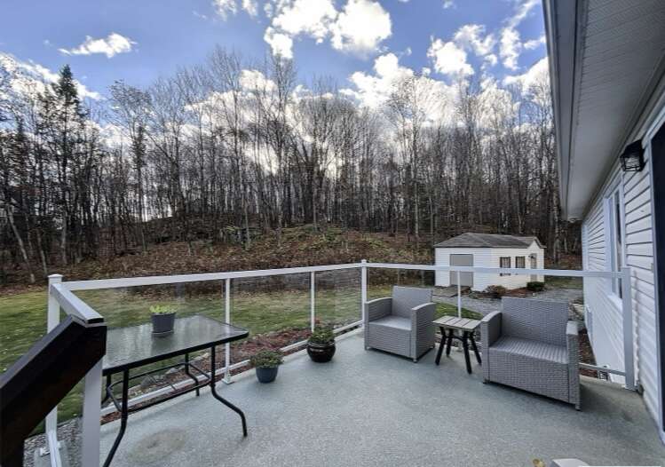 View off patio doors from dining room