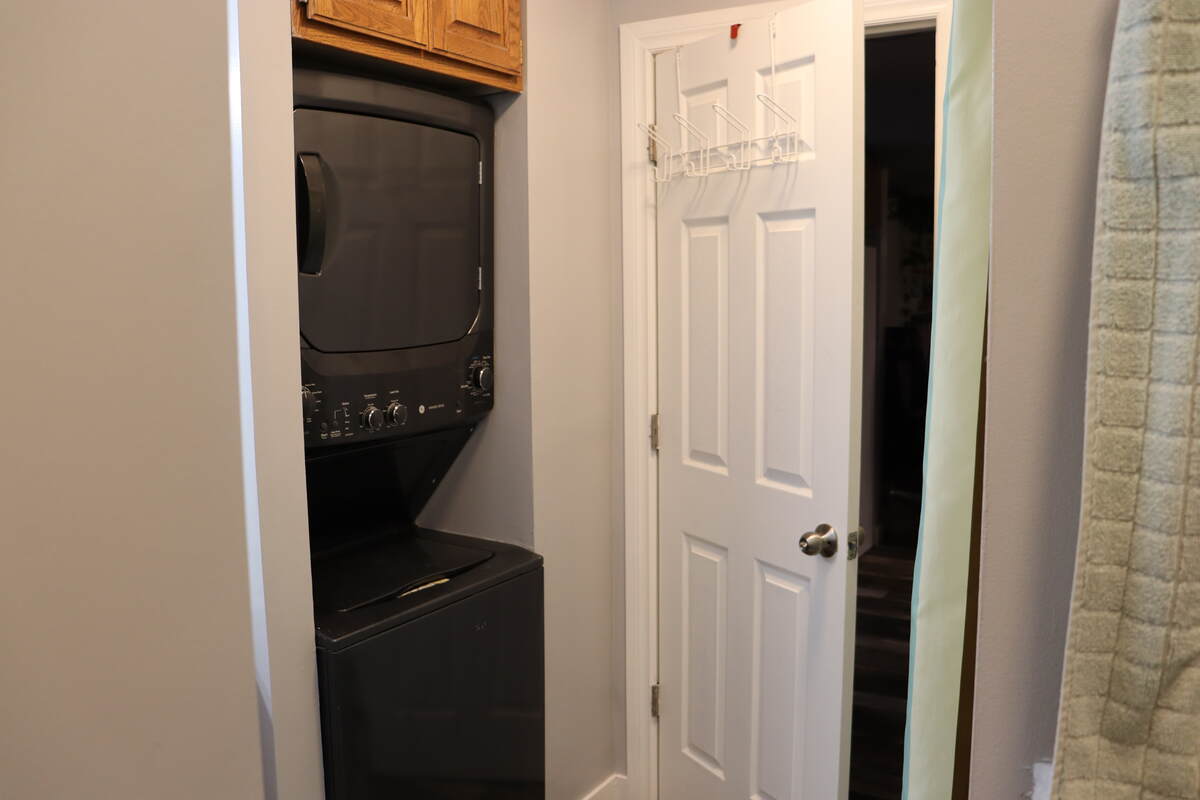 Washer/dryer combo inside the bathroom