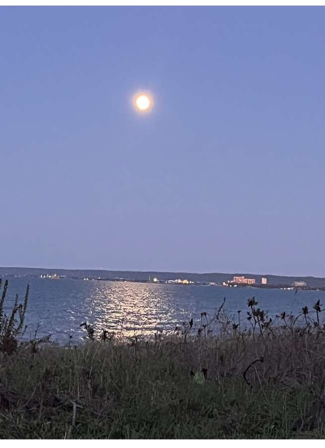 see moonlight on Lake Ontario up close