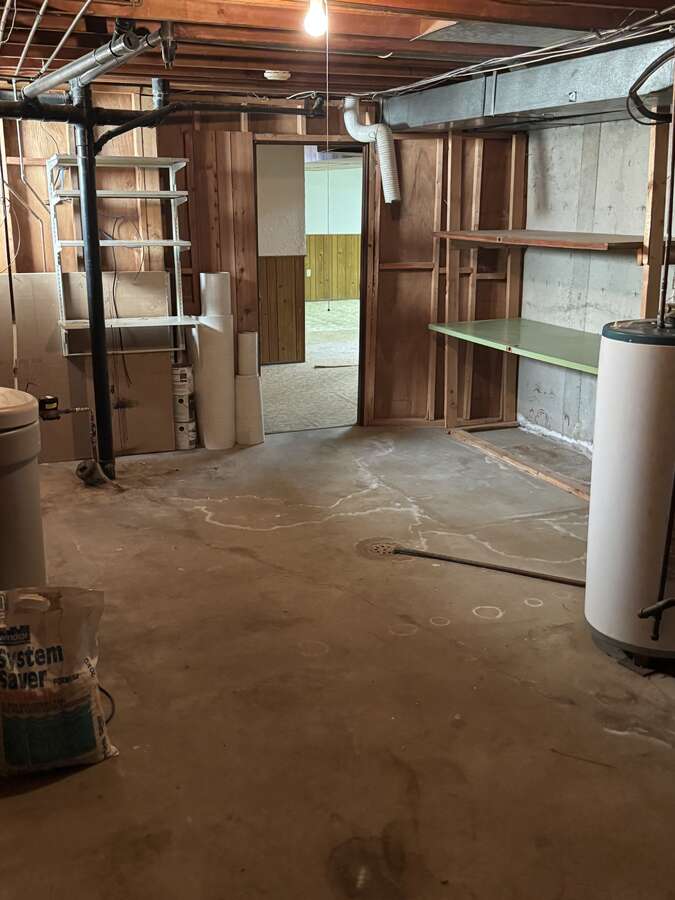 Basement Utility Area and Storage Shelving